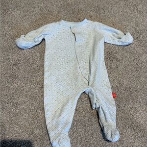 Magnetic Me Light Blue & White Geo Footed One-Piece